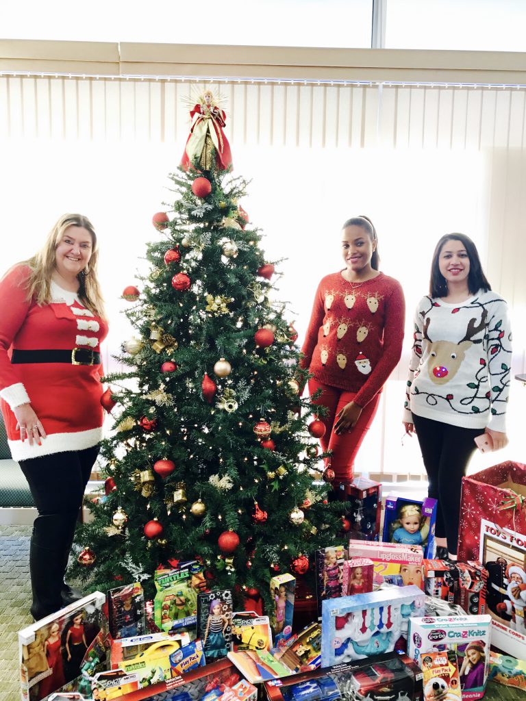 MutualOne Bank employees in their ugly sweaters