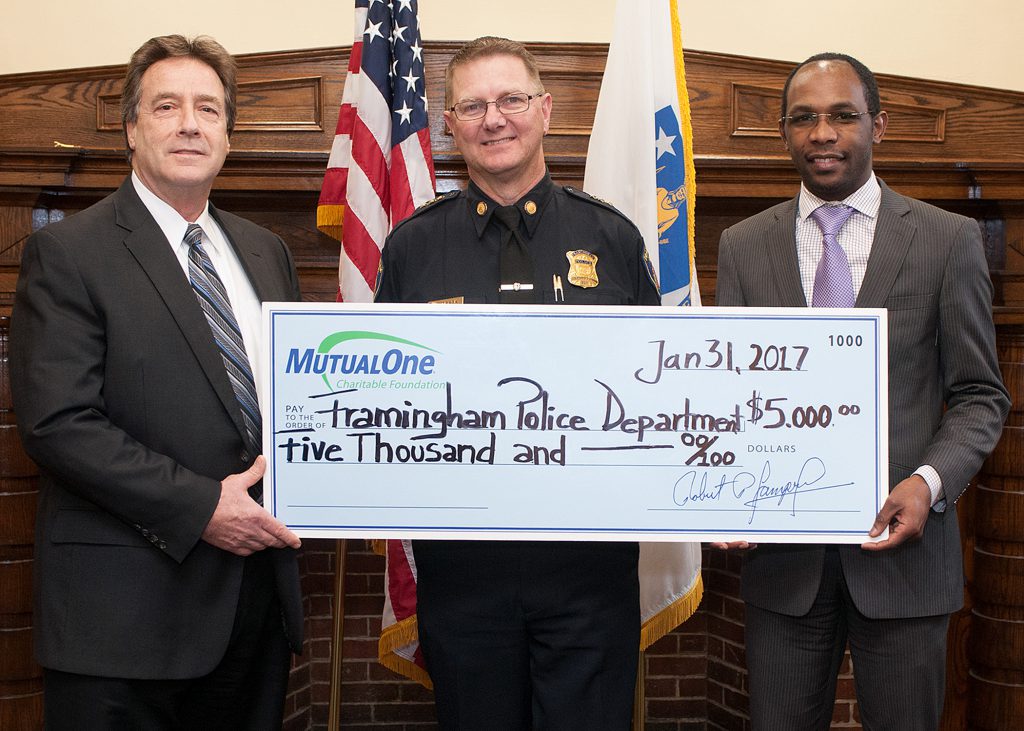 Framingham Police Department check presentation