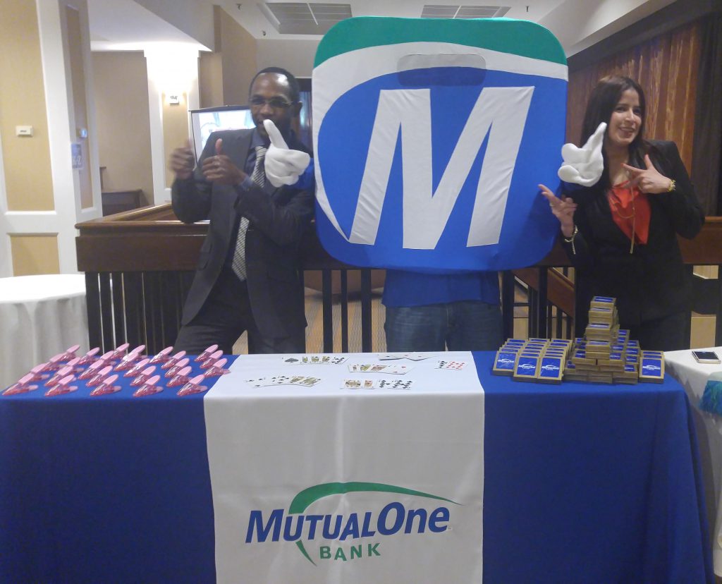 Employees at MutualOne Bank booth