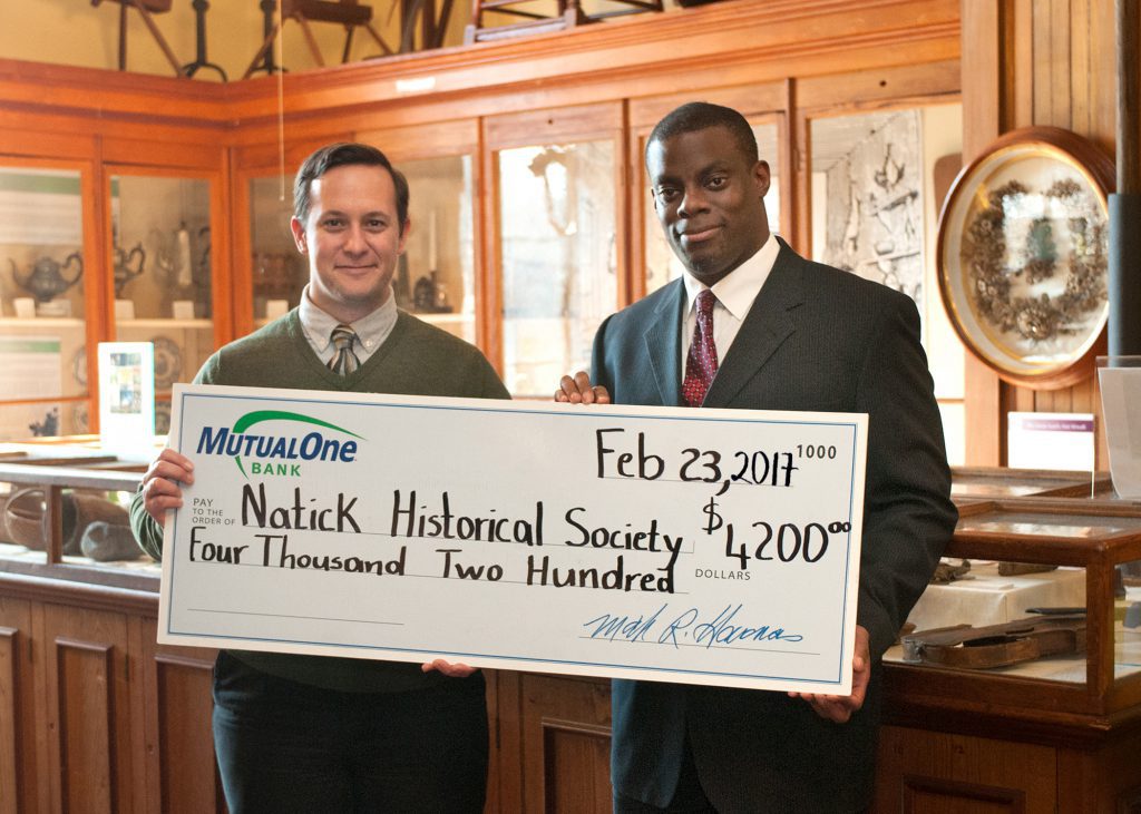 Natick Historical Society check presentation