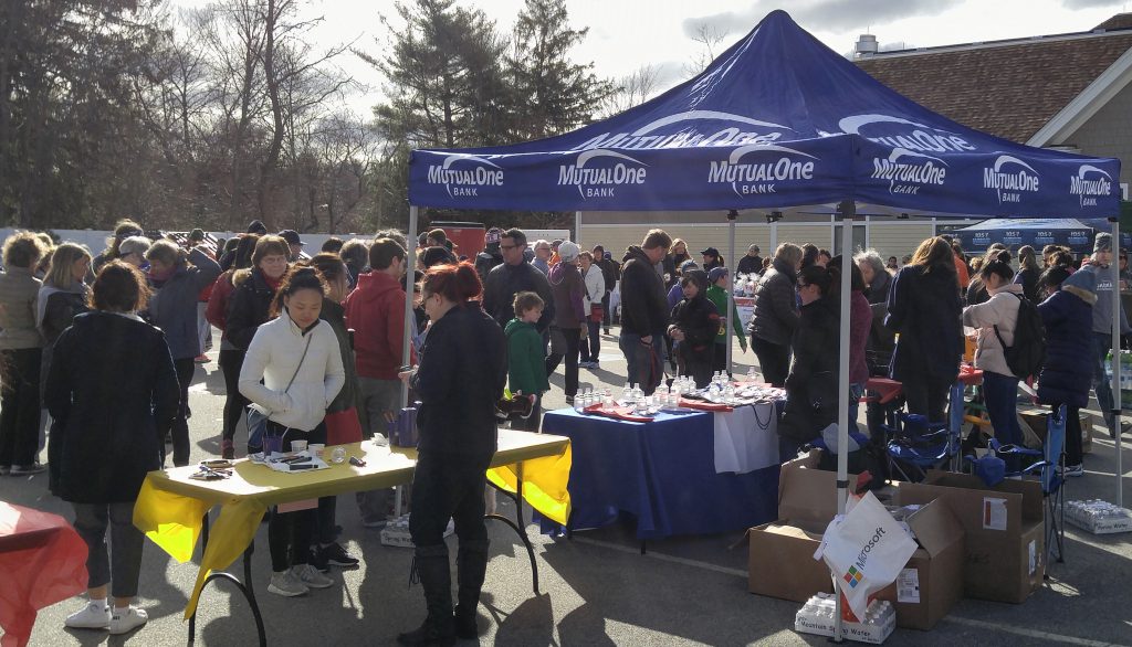 Big crowd around MutualOne Bank tent