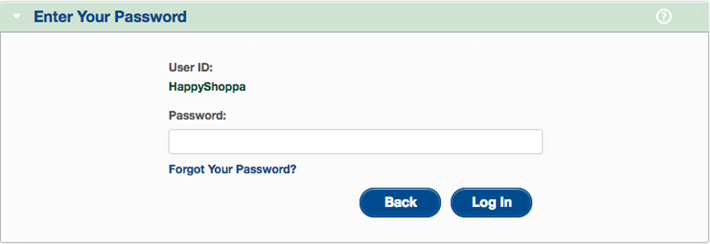 New Password Screen