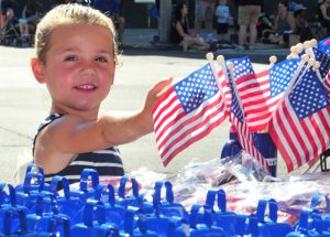 July 4th 2017 girl and flags