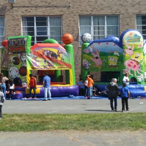 Two bounce houses