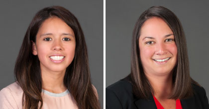 March 2018 Employees of the month Gabriela Bonina (left), and Nicole Notarangelo