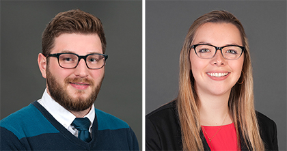 September 2018 Employees of the month James T. (JT) Schwerdtfeger (left), Victoria Harcovitz