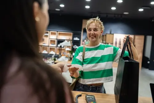Woman making a purchase