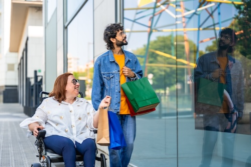 Two people window shopping