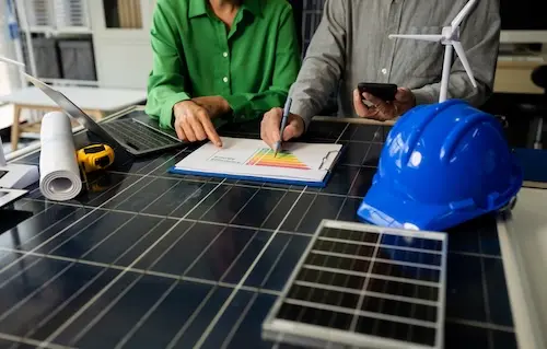 Close up of business owners