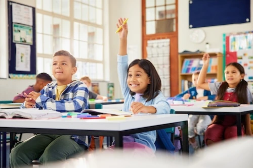 Young students in class
