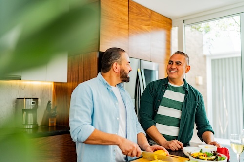 Couple in the kitchen.