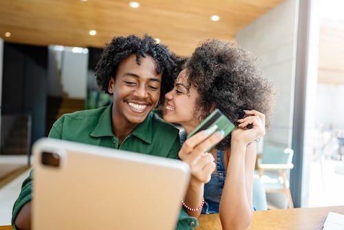 Couple shopping online